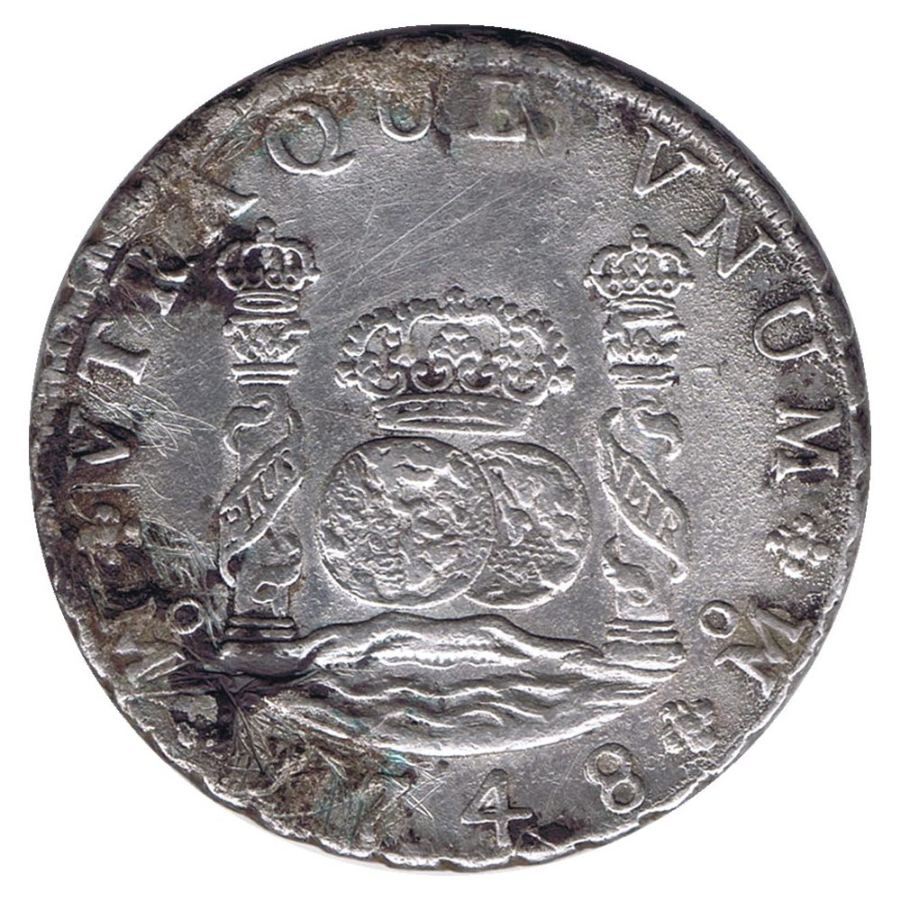 Moneda de España 8 Reales 1748 Fernando VI Méjico MF. Plata.  - 1