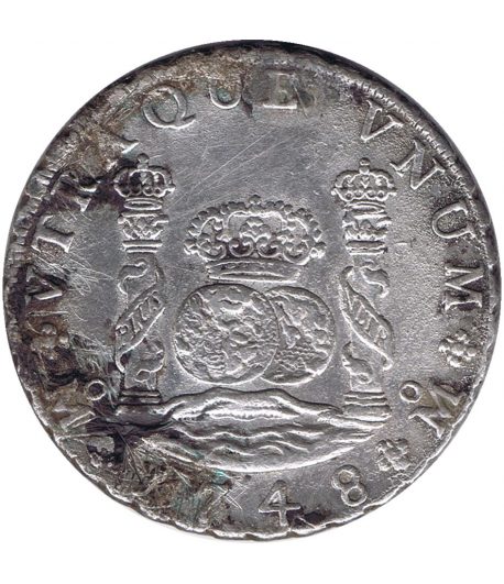 Moneda de España 8 Reales 1748 Fernando VI Méjico MF. Plata.  - 1