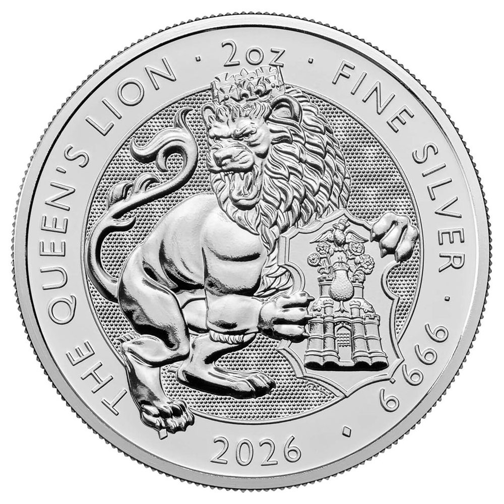 Moneda 2 onzas de plata Inglaterra 5 Pounds 2026 the Queen’s Lion.  - 1