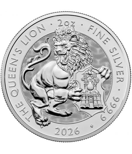 Moneda 2 onzas de plata Inglaterra 5 Pounds 2026 the Queen’s Lion.  - 1