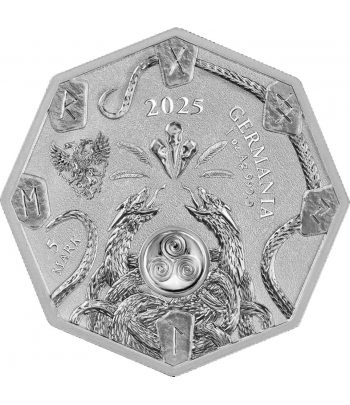 Moneda onza de Plata 5 Mark Alemania 2025 Herbolaria.  - 2
