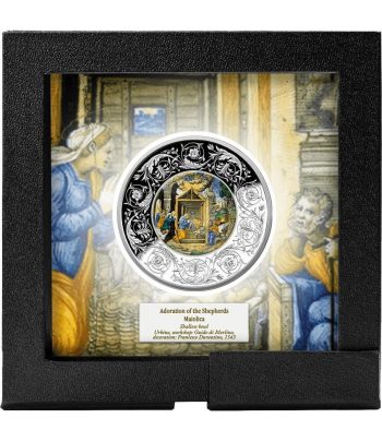 Moneda de plata 5 Euro Malta 2025 Adoración Pastores. Porcelana  - 3