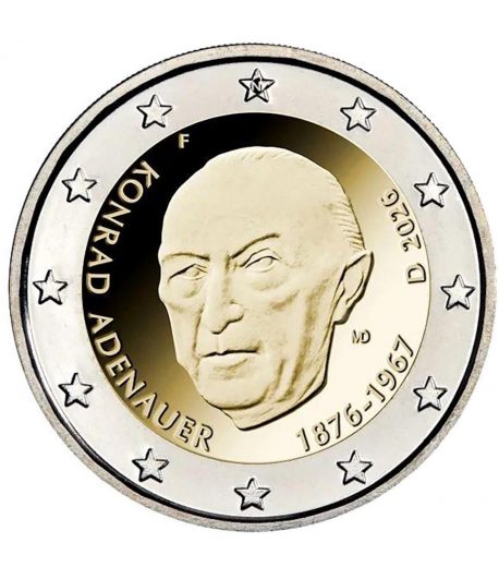 moneda 2 euros Alemania 2026 Konrad Adenauer.  - 1