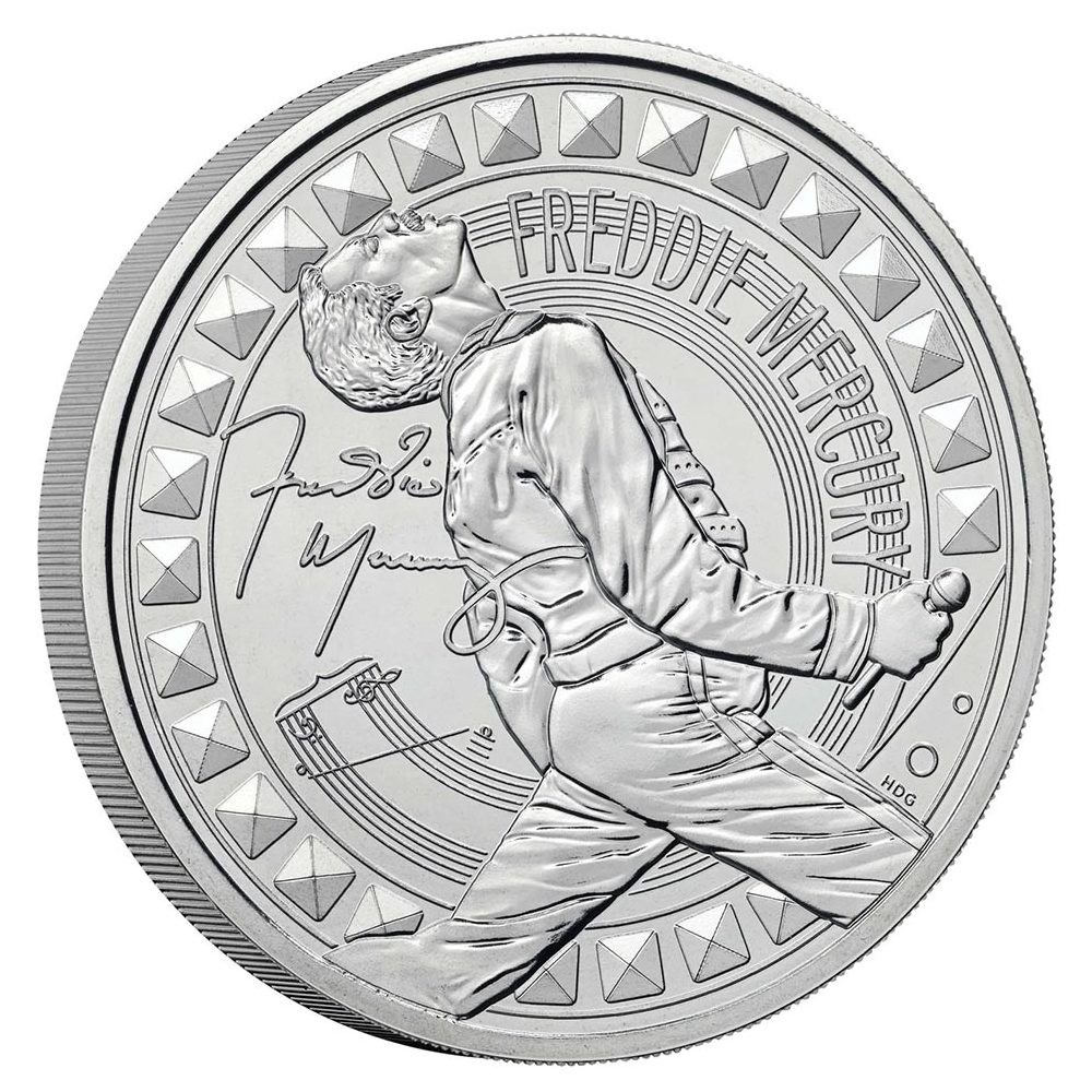 Moneda de niquel 5 Libras Inglaterra 2025 Freddie Mercury. Música.  - 1
