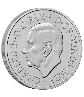 Moneda de niquel 5 Libras Inglaterra 2025 Freddie Mercury. Música.  - 2