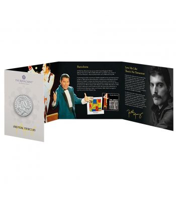 Moneda de niquel 5 Libras Inglaterra 2025 Freddie Mercury. Música.  - 4