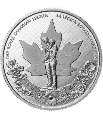 Dollar plata Proof Canada 2025 Legión Real Canadiense.  - 1