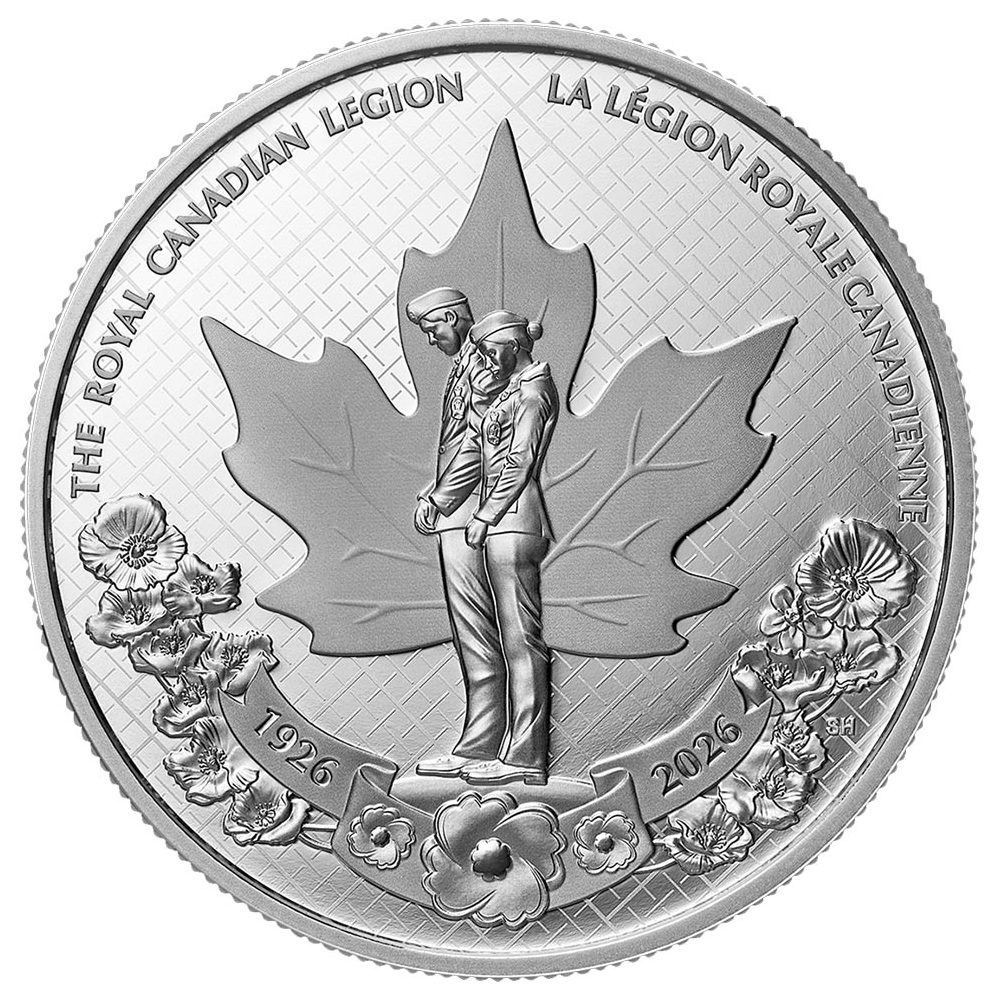Dollar plata Proof Canada 2025 Legión Real Canadiense.  - 1