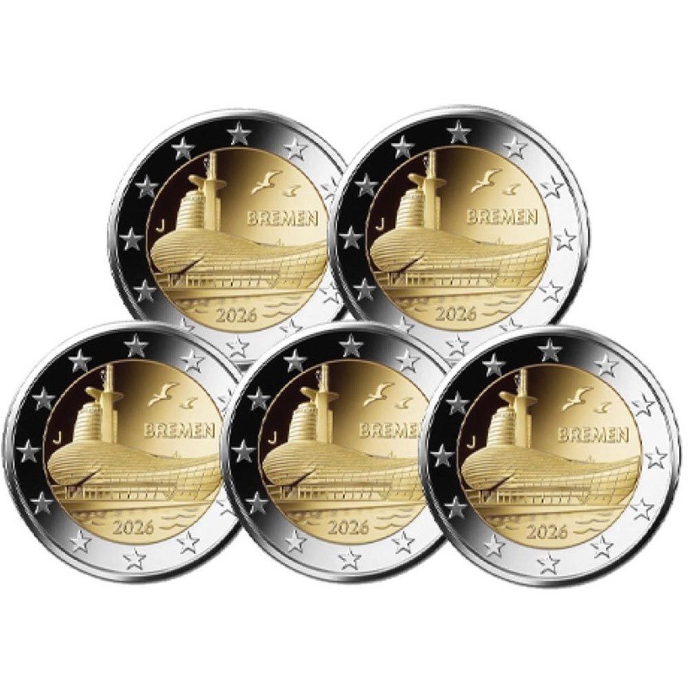 moneda 2 euros Alemania 2026 Bremen. 5 monedas  - 1