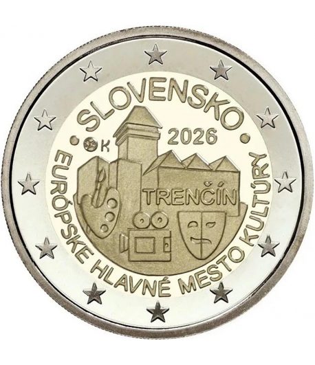 moneda 2 euros Eslovaquia 2026 castillo de Trencin.  - 1