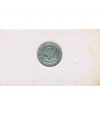 Moneda de Filipinas 1 Piso 1969 Emilio Aguinaldo. Plata  - 2
