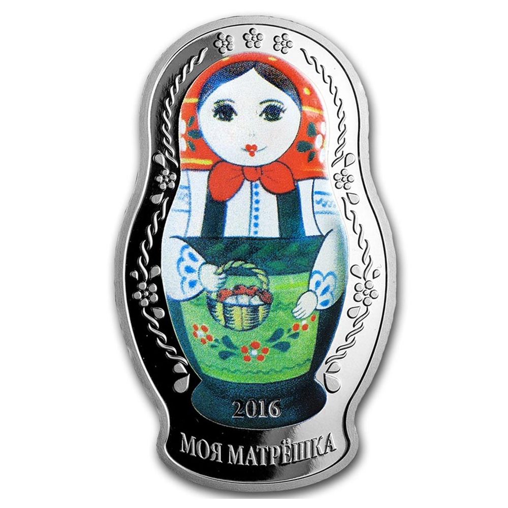 Moneda 5$ Salomon 2016 Muñeca Rusa Matryoshka. Plata  - 1