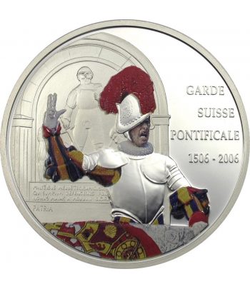 Moneda 10 Francs Congo 2006 Guardia Suiza. Plata  - 1