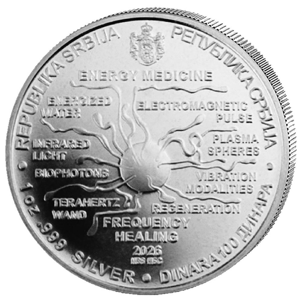 Moneda de Plata 100 Dinares Serbia 2026. Nikola Tesla.  - 1