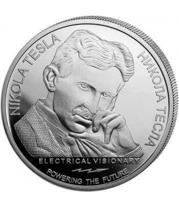 Moneda de Plata 100 Dinares Serbia 2026. Nikola Tesla.  - 2