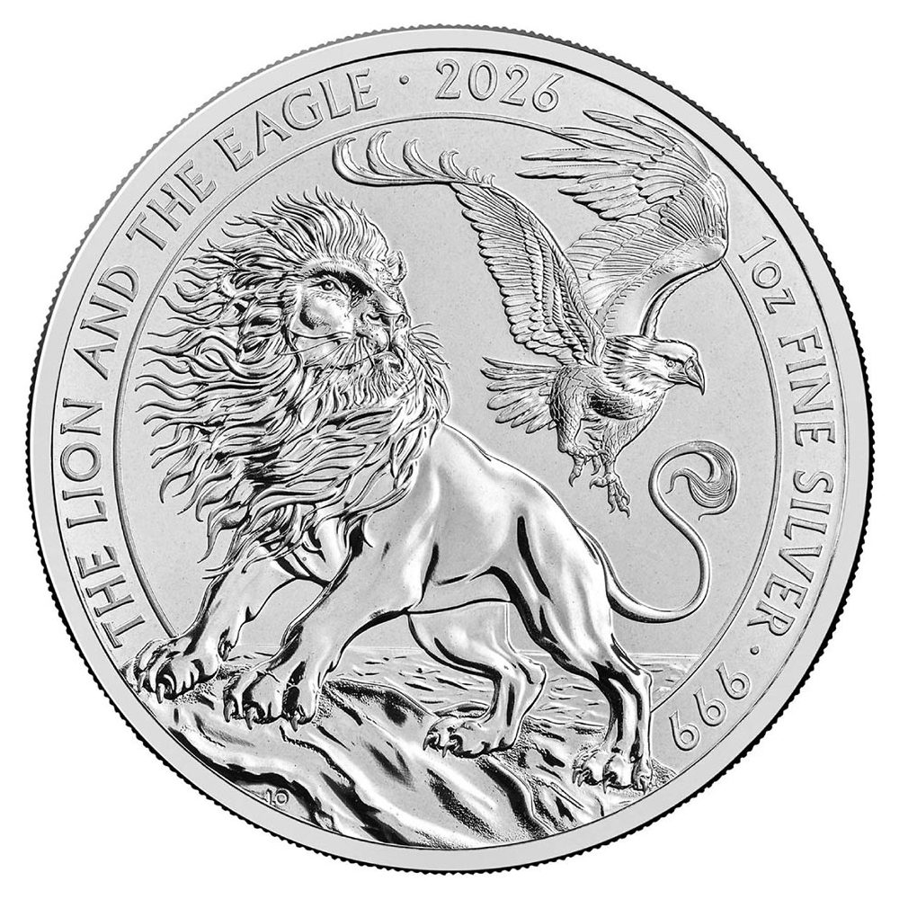Moneda de plata León y Aguila 2 Pounds Inglaterra 2025.  - 1