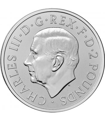 Moneda de plata León y Aguila 2 Pounds Inglaterra 2025.  - 2