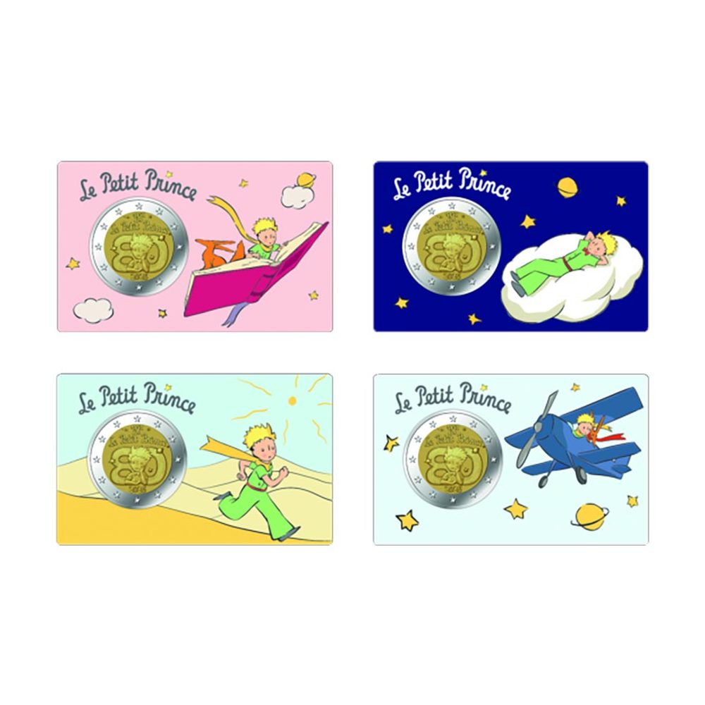 moneda 2 euros Francia 2026 El Principito. 4 coincards  - 1
