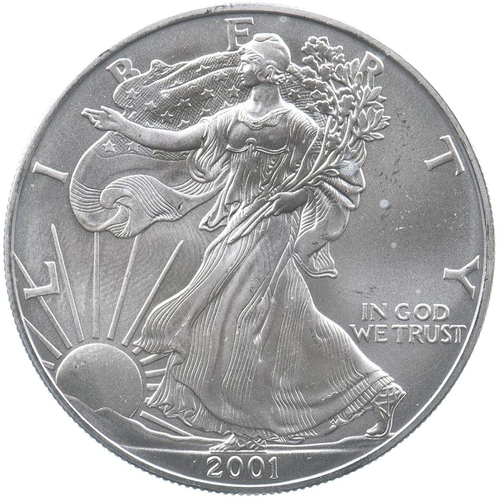 Moneda de plata 1$ Estados Unidos Liberty 2001.  - 1