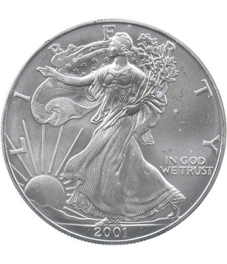Moneda de plata 1$ Estados Unidos Liberty 2001.  - 1