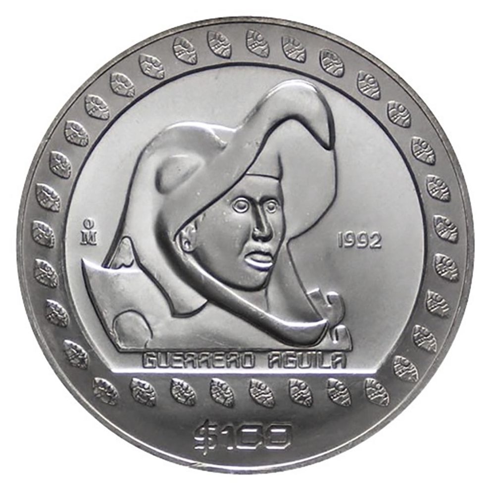 Moneda de plata 100 Pesos México 1992 Guerrero Águila  - 1