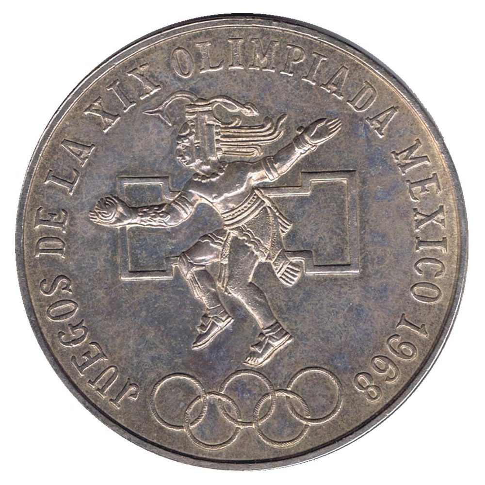 Moneda de Mexico 25 pesos 1968 Juegos Olimpicos. Plata  - 1