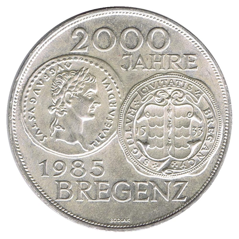 Austria 500 schillings 1985 2000 Años Bregenz. Plata  - 1
