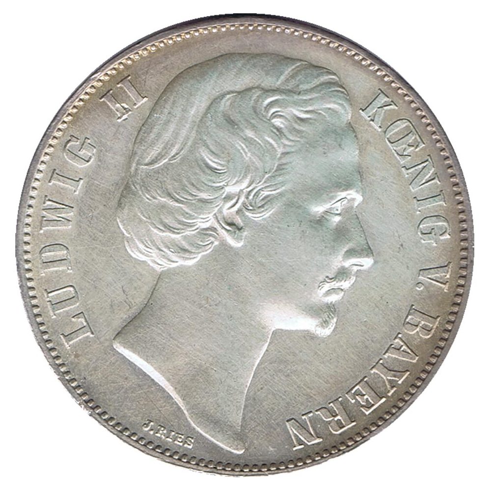 Moneda Alemania 1 Thaler Bavaria 1872 Ludwig II. Plata  - 1