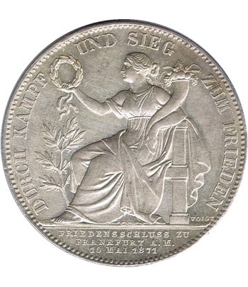 Moneda Alemania 1 Thaler Bavaria 1872 Ludwig II. Plata  - 2