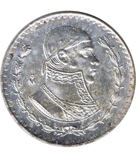 Moneda de plata México 1 peso 1964 Morelos.  - 1
