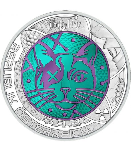 Moneda Austria 25 Euros de Niobio año 2025 Física Cuántica  - 1