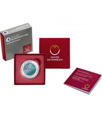 Moneda Austria 25 Euros de Niobio año 2025 Física Cuántica  - 3