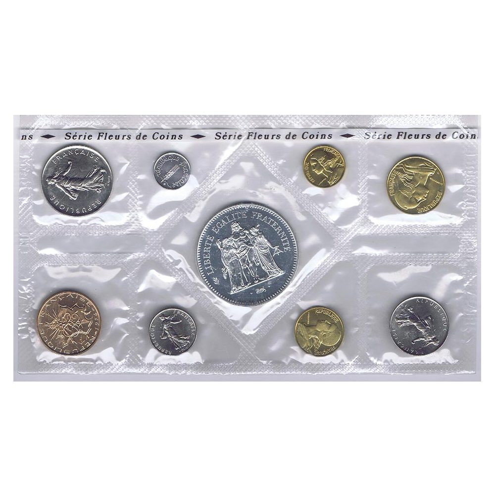 Estuche monedas Francia 1974. Flor de Cuño.  - 1