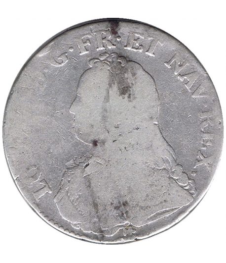 Moneda 1 ECU Francia 1726 Luis XV Orleans. Plata  - 1