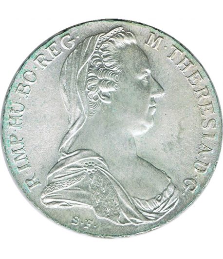 Moneda Austria Thaler 1780. Reacuñación. Plata  - 1