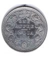 Moneda 1 rupia India Británica 1885. Plata. Marca engarce.  - 2