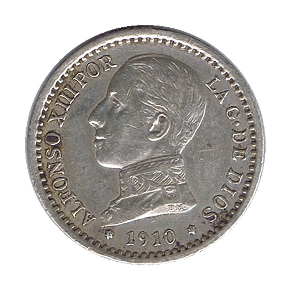 Moneda de España 50 céntimos de Plata 1910 *10 Alfonso XIII PC V.  - 1