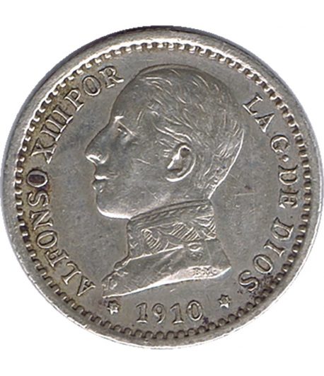 Moneda de España 50 céntimos de Plata 1910 *10 Alfonso XIII PC V.  - 1