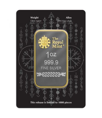 Moneda de plata Gran Bretaña 2026 Lingote. Odin  - 3