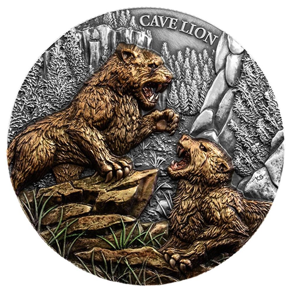 Moneda de plata 25 Dollars Liberia 2026 León Cavernario. 2 onzas  - 1