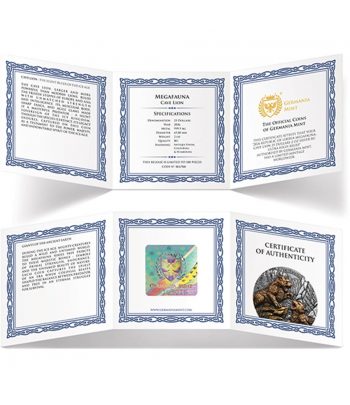 Moneda de plata 25 Dollars Liberia 2026 León Cavernario. 2 onzas  - 3