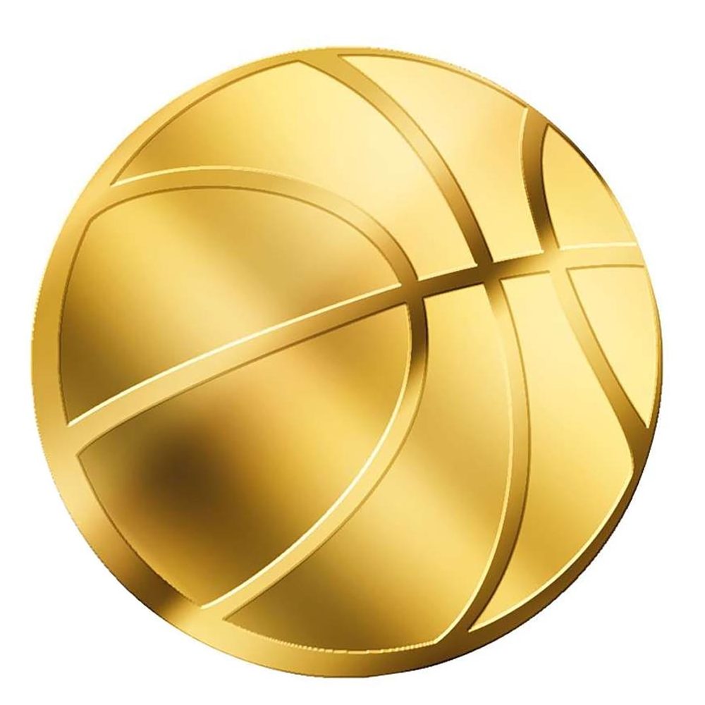 Moneda de oro Tchad 3000 Francs. Balón de Baloncesto.  - 1