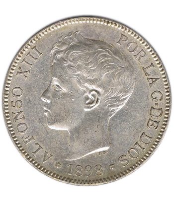 Moneda de España 5 Pesetas Plata 1898 *98 Alfonso XIII SG V.  - 1