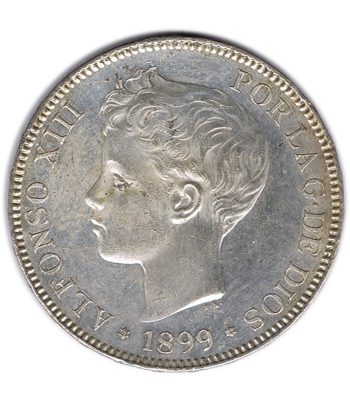 Moneda de España 5 Pesetas Plata 1899 *99 Alfonso XIII SG V.  - 1