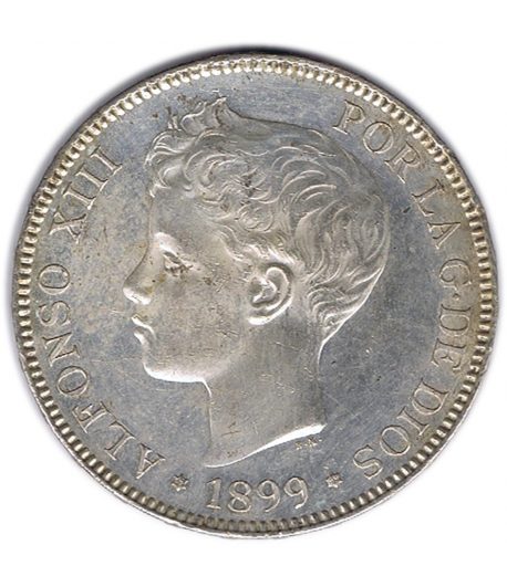 Moneda de España 5 Pesetas Plata 1899 *99 Alfonso XIII SG V.  - 1