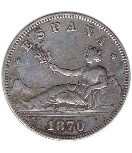 Moneda de España 2 Pesetas Plata 1870*74 Gobierno Provisional.  - 1