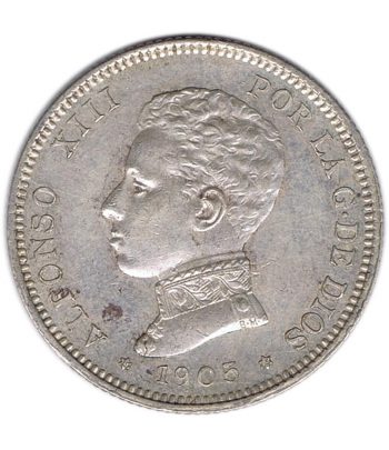 Moneda de España 2 Pesetas Plata 1905 *05 Alfonso XIII SM V.  - 1