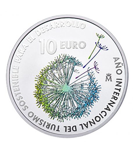 Moneda 2017 Año Internacional Turismo Sostenible. 10 euros. Plata  - 1
