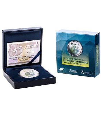 Moneda 2017 Año Internacional Turismo Sostenible. 10 euros. Plata  - 3