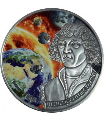 Moneda 1000 Francs Burkina Faso 2016 Copernico. Meteoritos. Plata  - 1
